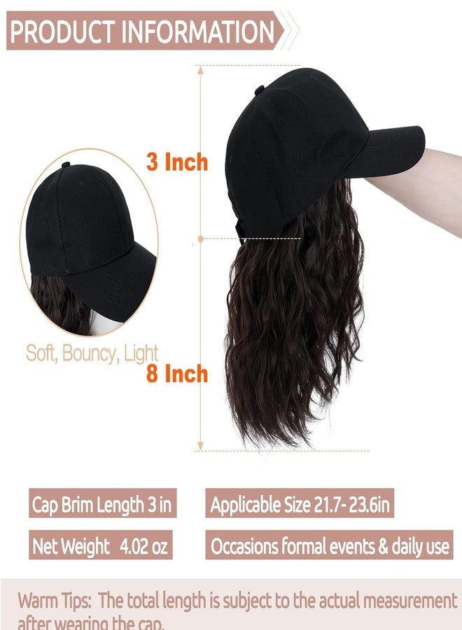 S-noilite Baseball Cap Wig with Hair Extensions 8" Short Curly Wavy Bob Hairstyle Adjustable Hats with Hair Attached for Women Synthetic Highlight Balayage Wavy Bob Hat Wig(#10P22T-Brown Mix Blonde) - Image 4
